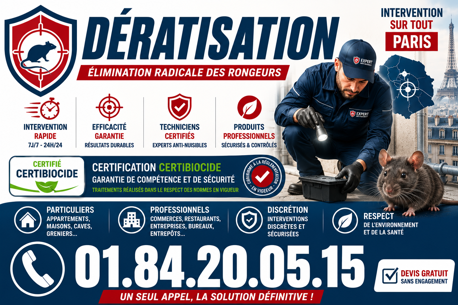 Deratisation Paris 18